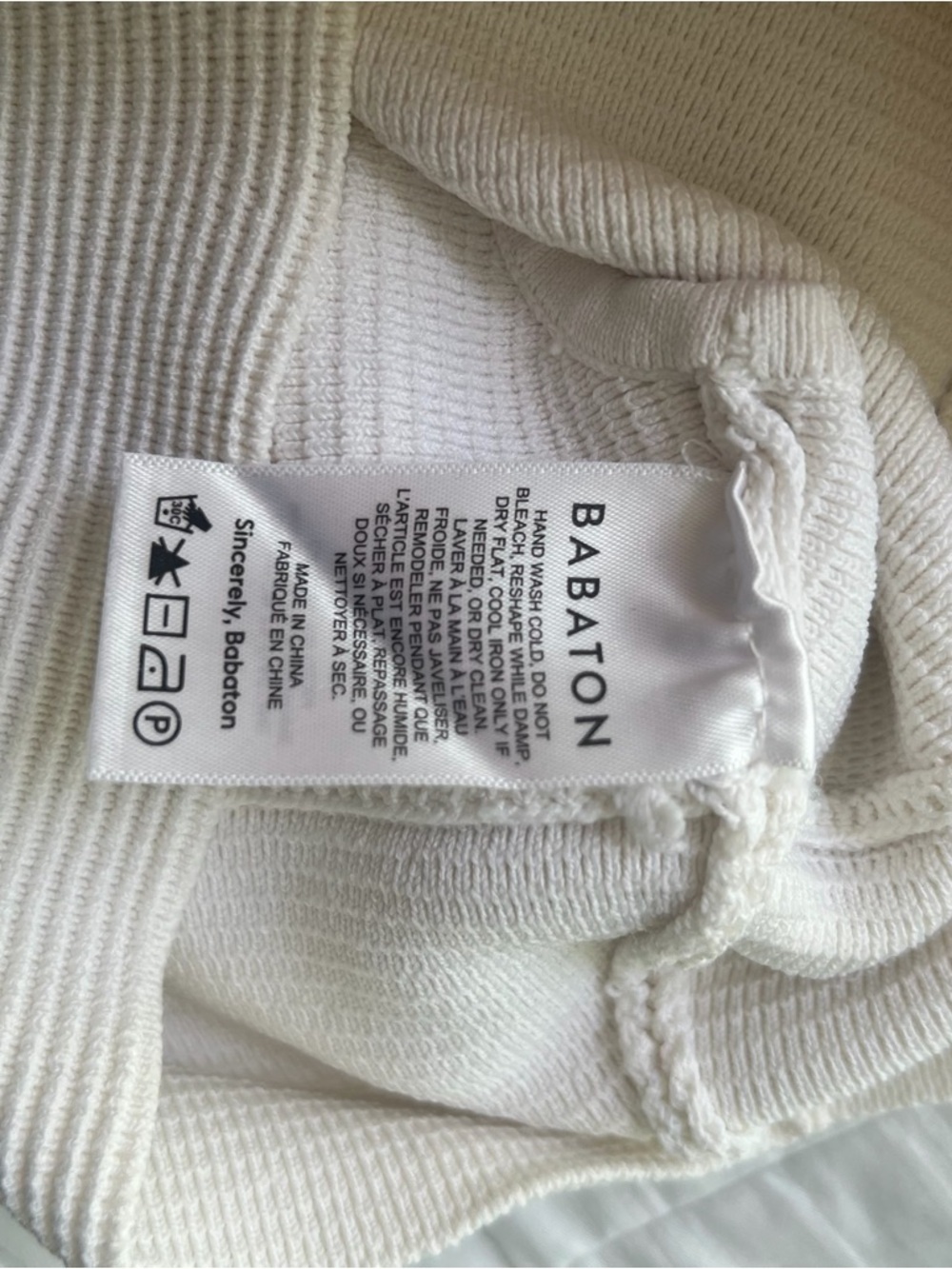 Babaton Textured Knit Crop Top in Cream - Picture 8 of 9